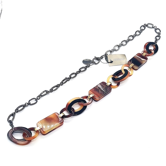 $50 NWT CHICO'S Resin Chain Belt Size Small/Medium - Picture 2 of 5